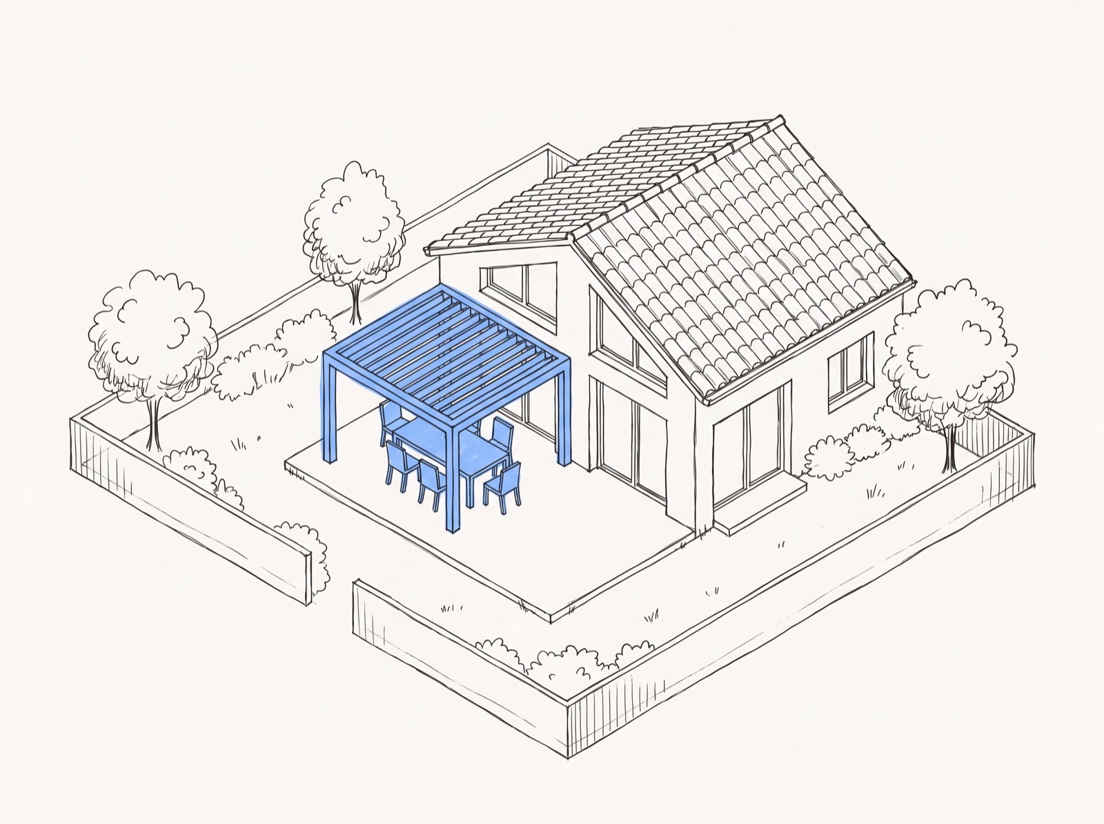 Dessin : pergola