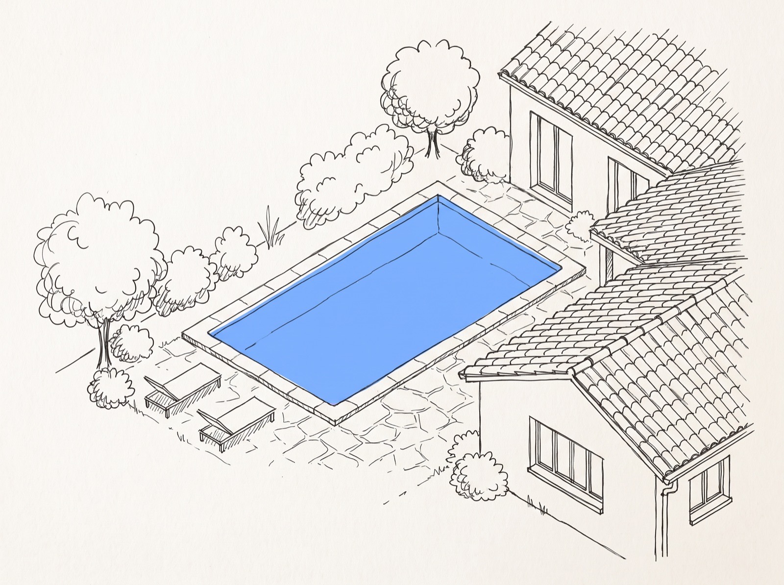 Dessin : piscine