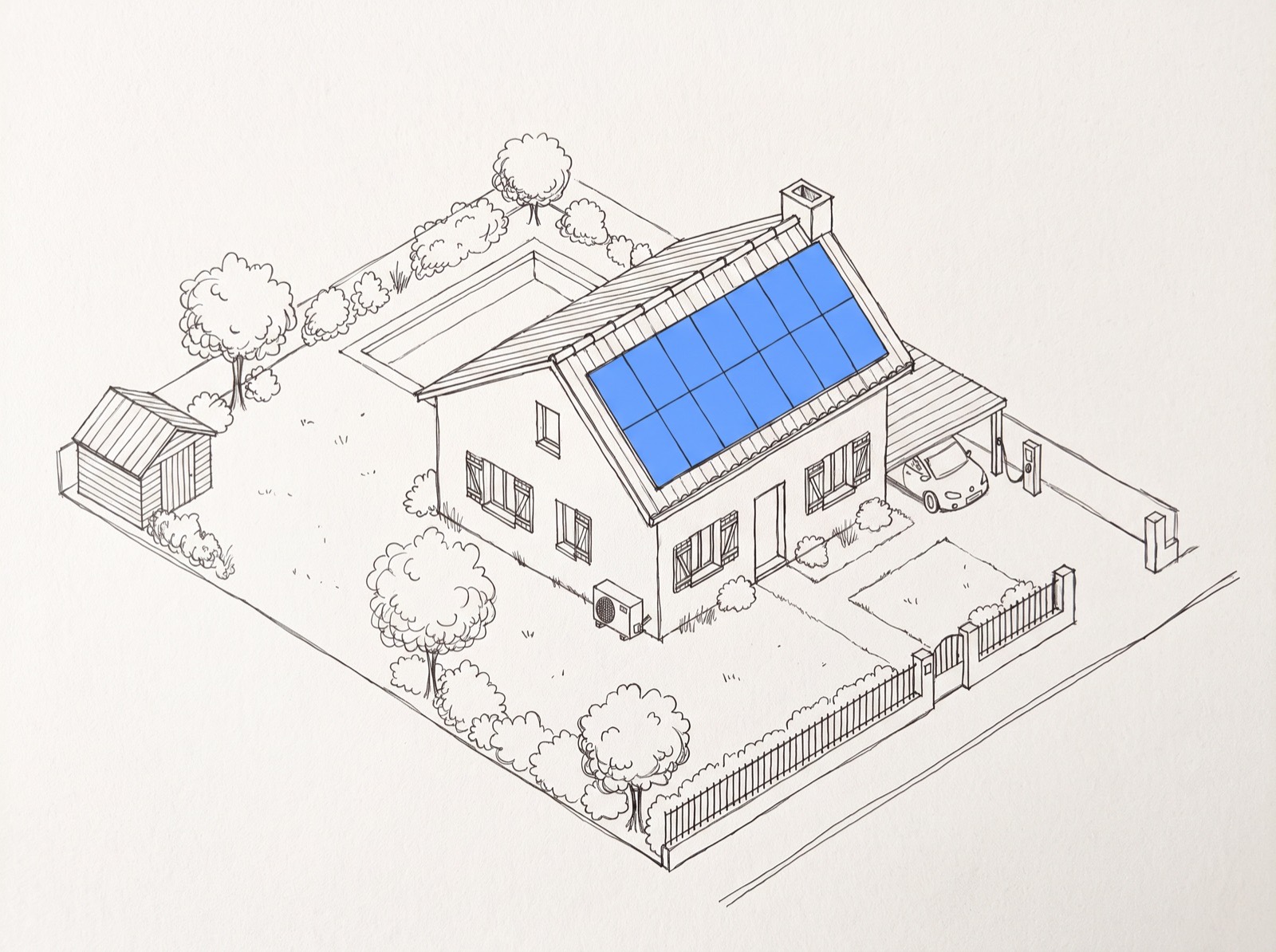 Dessin : panneaux solaires